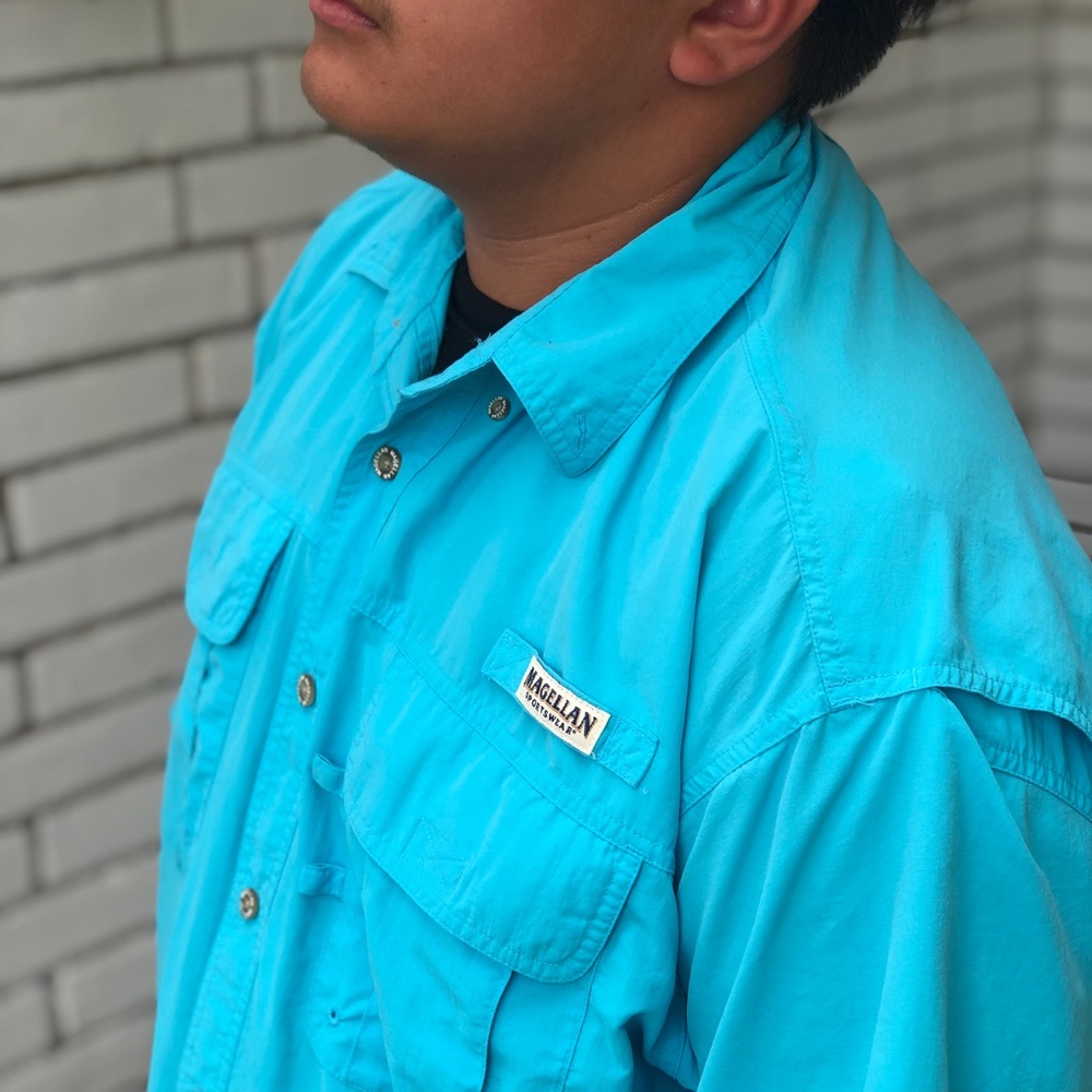 Bight blue Magellan fishing shirt- NEVER WORN